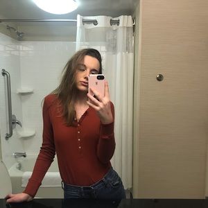 Aerie burnt orange Henley